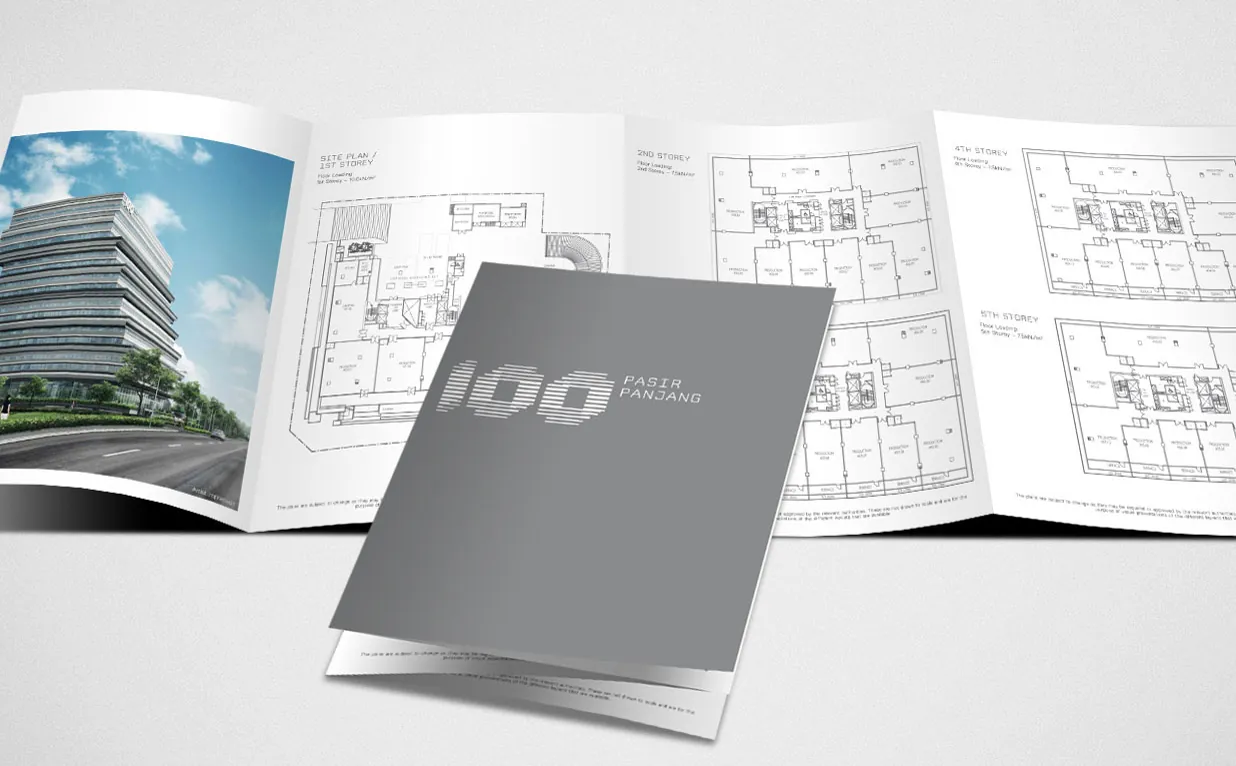 100 Pasir Panjang sales brochure presented with architectural floor plans