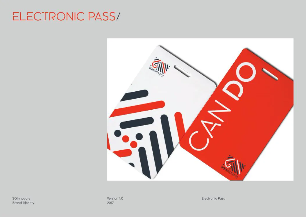 SGInnovate electronic event pass with a large orange Can Do typographic panel