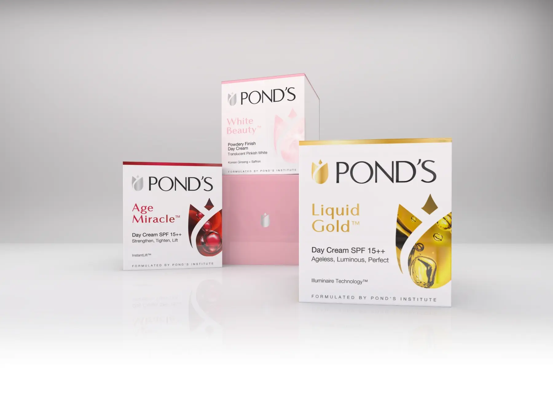 Pond's beauty packaging concept for Age Miracle and Liquid Gold products